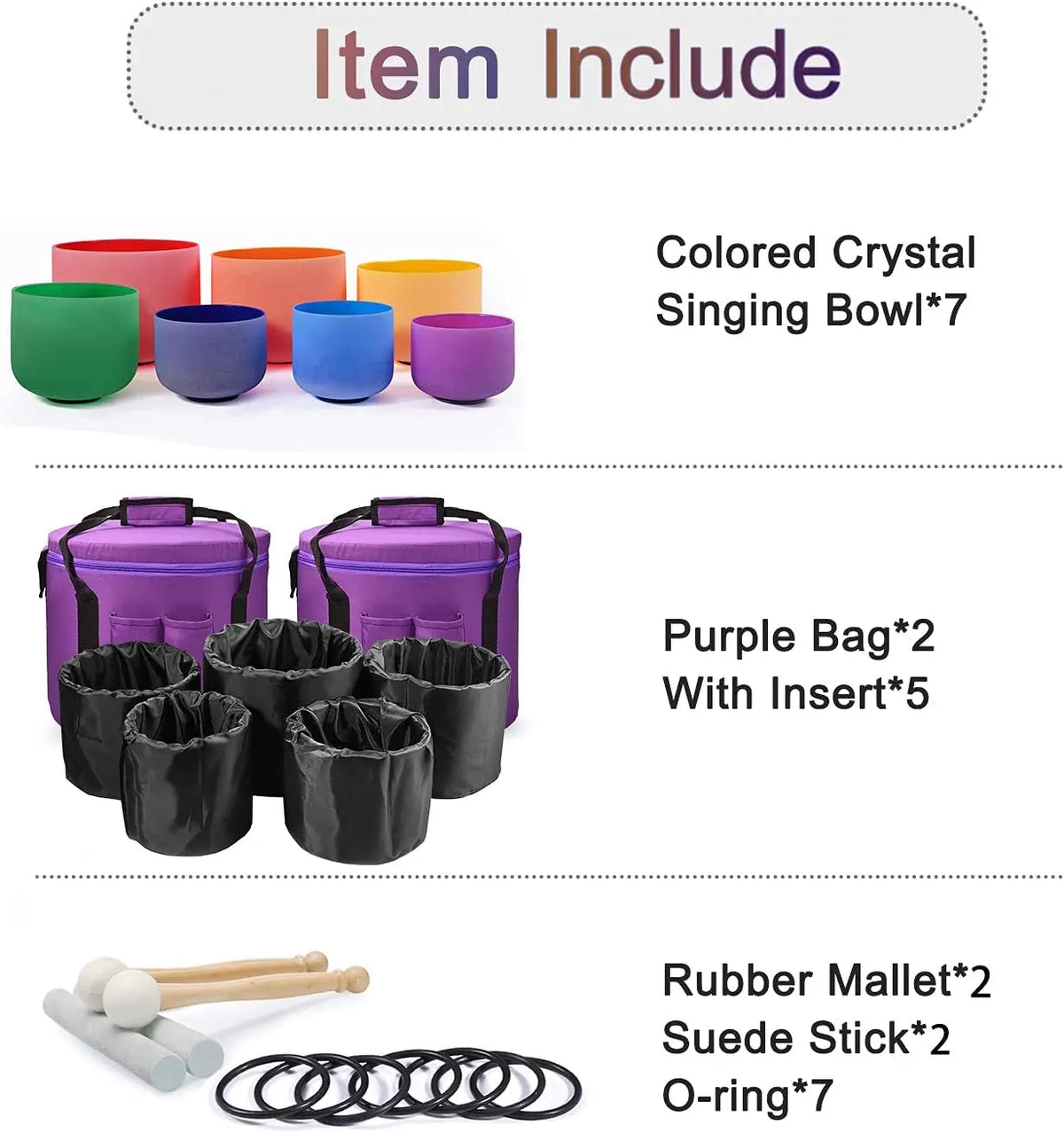 CVNC Crystal Singing Bowls Set For Sound Healing Meditation
