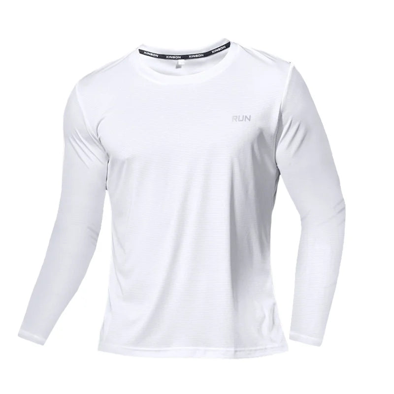 Summer Ice Polyester Long Sleeve Shirt Quick Dry Breathable Running