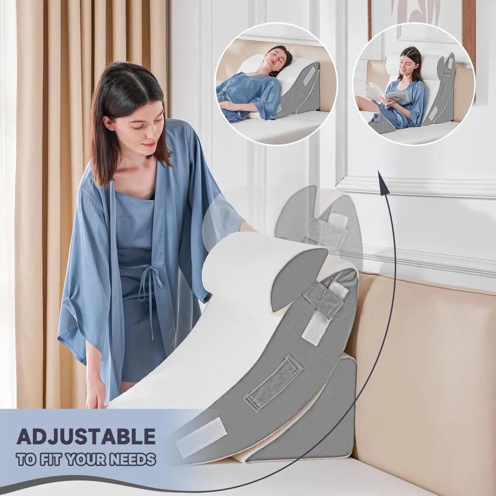 Orthopedic Wedge Pillow Set Post Surgery Pain Relief Sleep