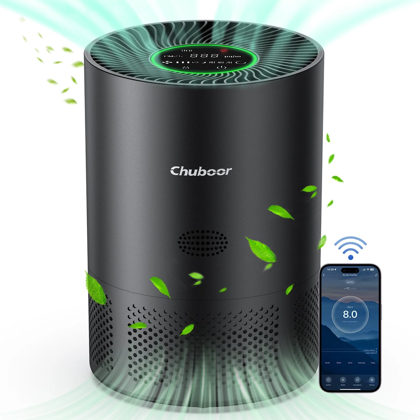 Chuboor H13 True HEPA Air Purifier for Home Bedroom PM25