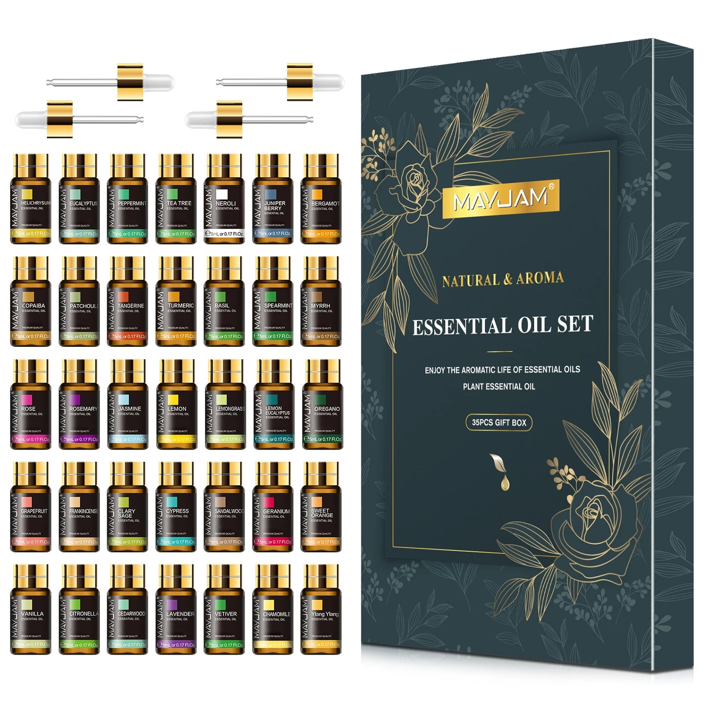 MAYJAM Essential Oils Kit 20pcs Lavender Jasmine Eucalyptus