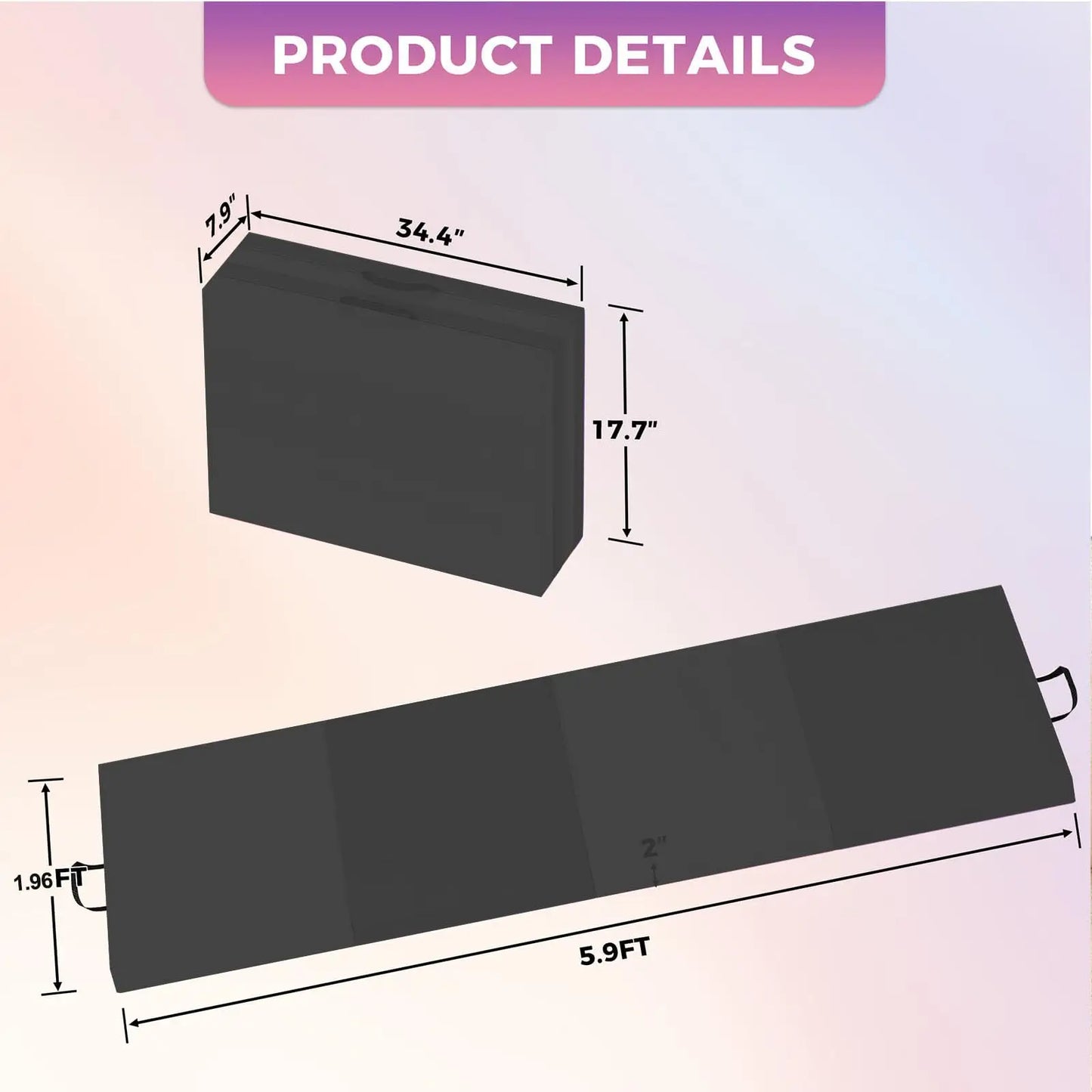 HiMISS Gymnastics Mat Thick Portable Tumbling Pad For Home Fitness