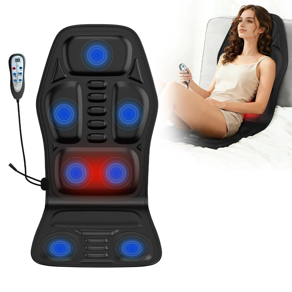 HIMOUTA Back Massager With Heat Chair Pad For Shoulder And Back Relief