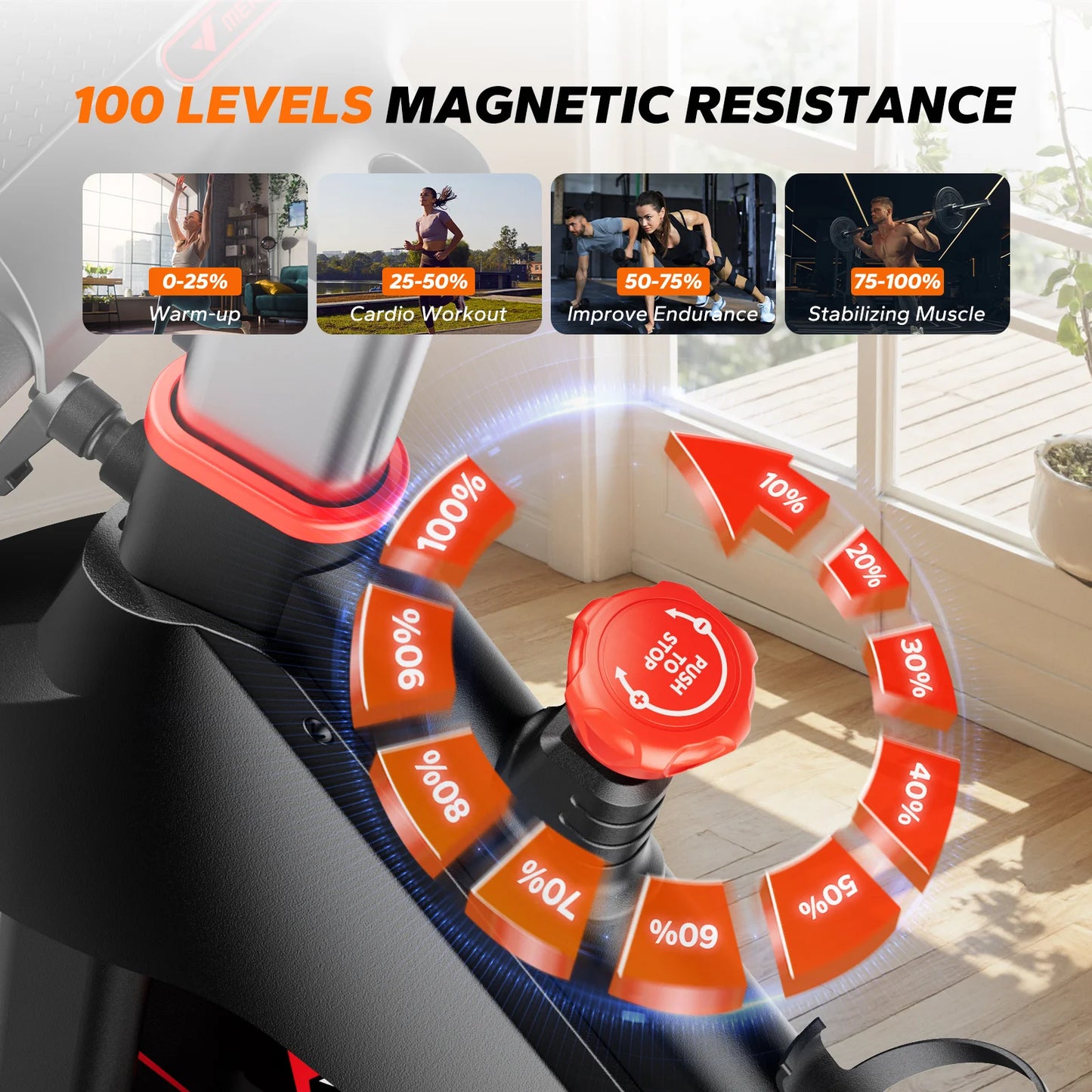 MERACH S38B2 Indoor Cycling Bike With Magnetic Resistance App 300 Lbs Capacity