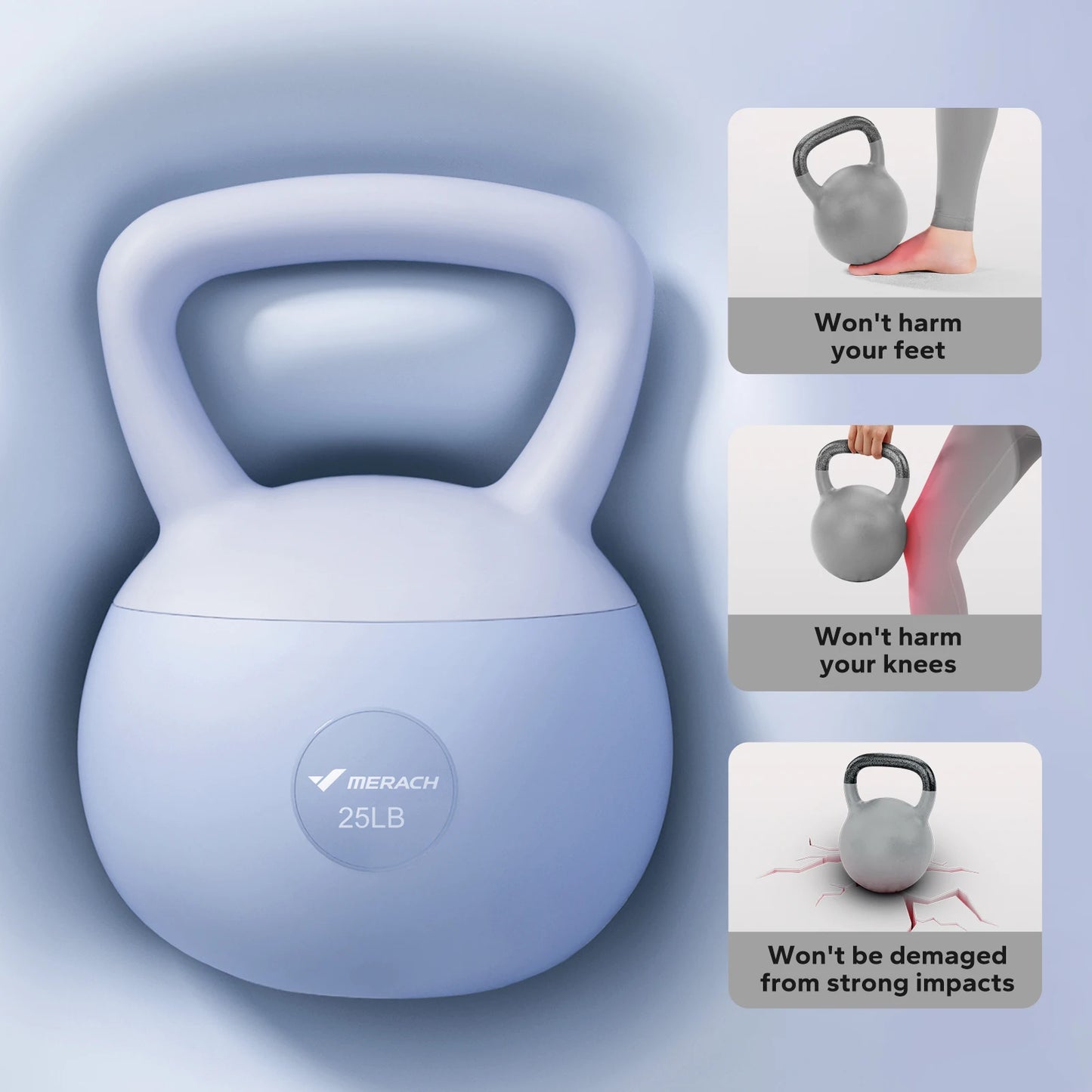 MERACH Soft Kettlebell Non Slip Wide Grip Cushioned Handle