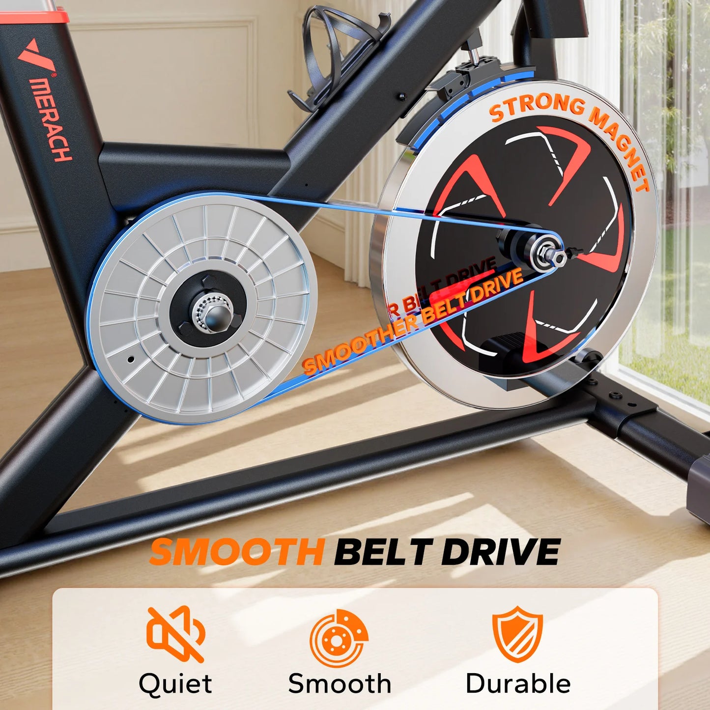 MERACH S38B2 Indoor Cycling Bike With Magnetic Resistance App 300 Lbs Capacity