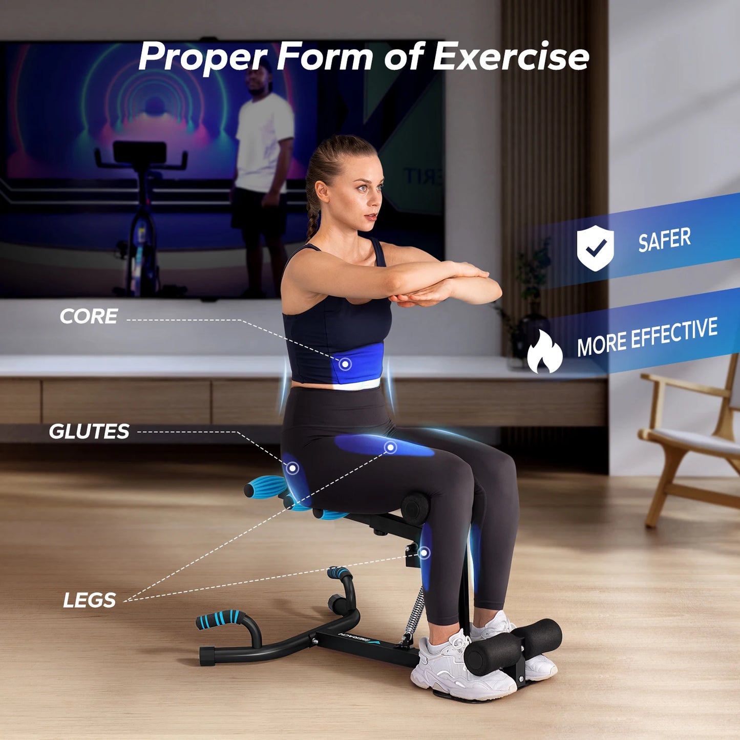 MERACH Deep Squat Machine Adjustable Glutes Trainer for Legs Core