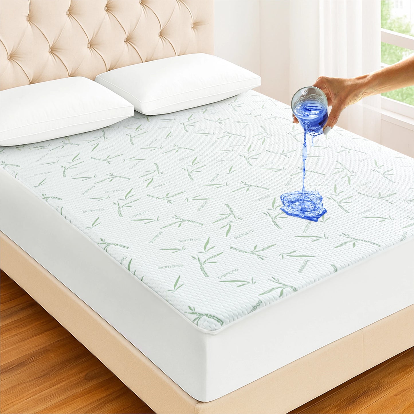LDC Lux Decor Collection Mattress Protector Bamboo Rayon Waterproof Fitted
