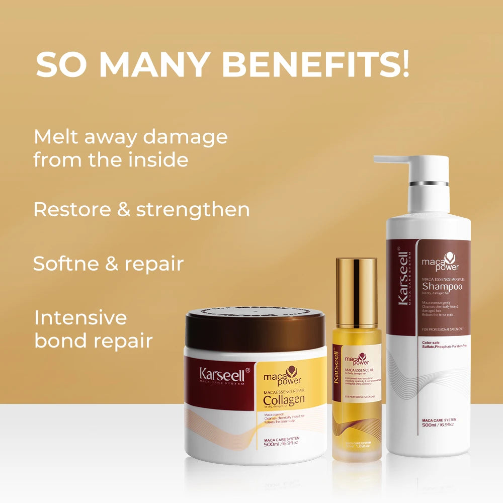 Karseell Collagen Hair Mask Argan Oil Shampoo Set For Dry Damaged Hair