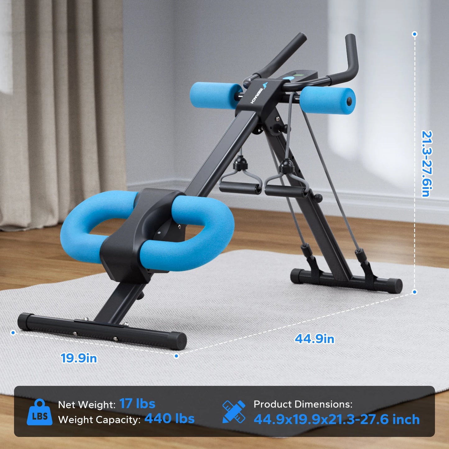 MERACH Ab Machine Adjustable Trainer Foldable Abdominal Workout System