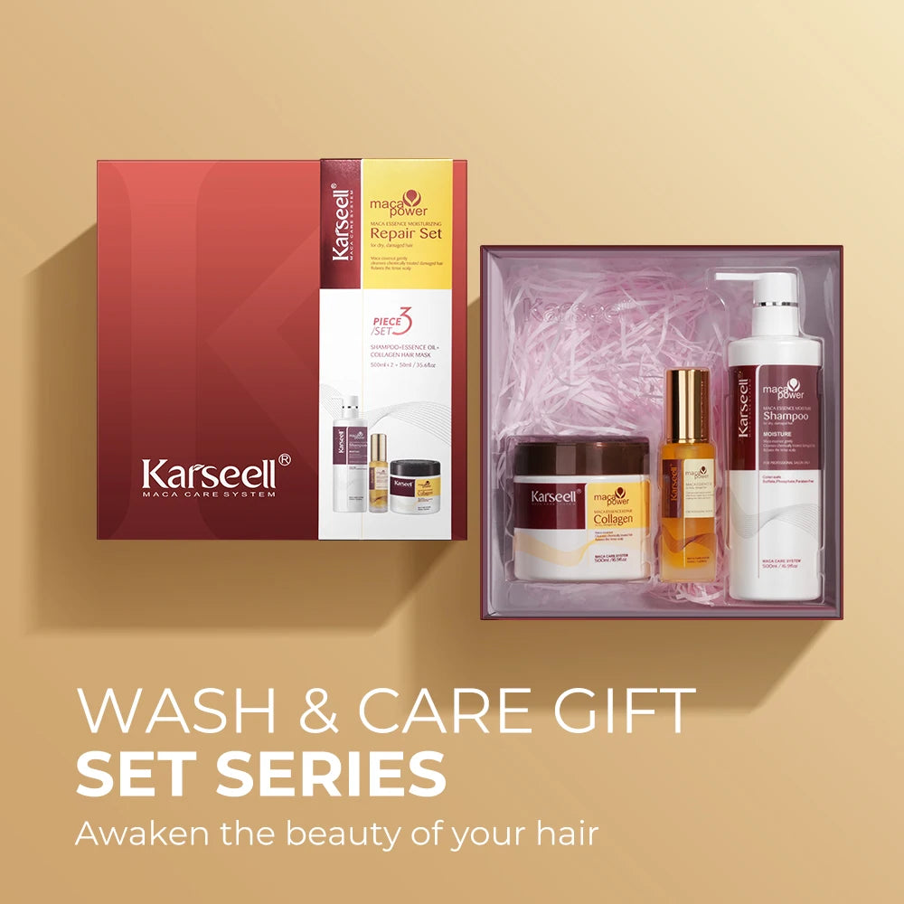 Karseell Collagen Hair Mask Argan Oil Shampoo Set For Dry Damaged Hair