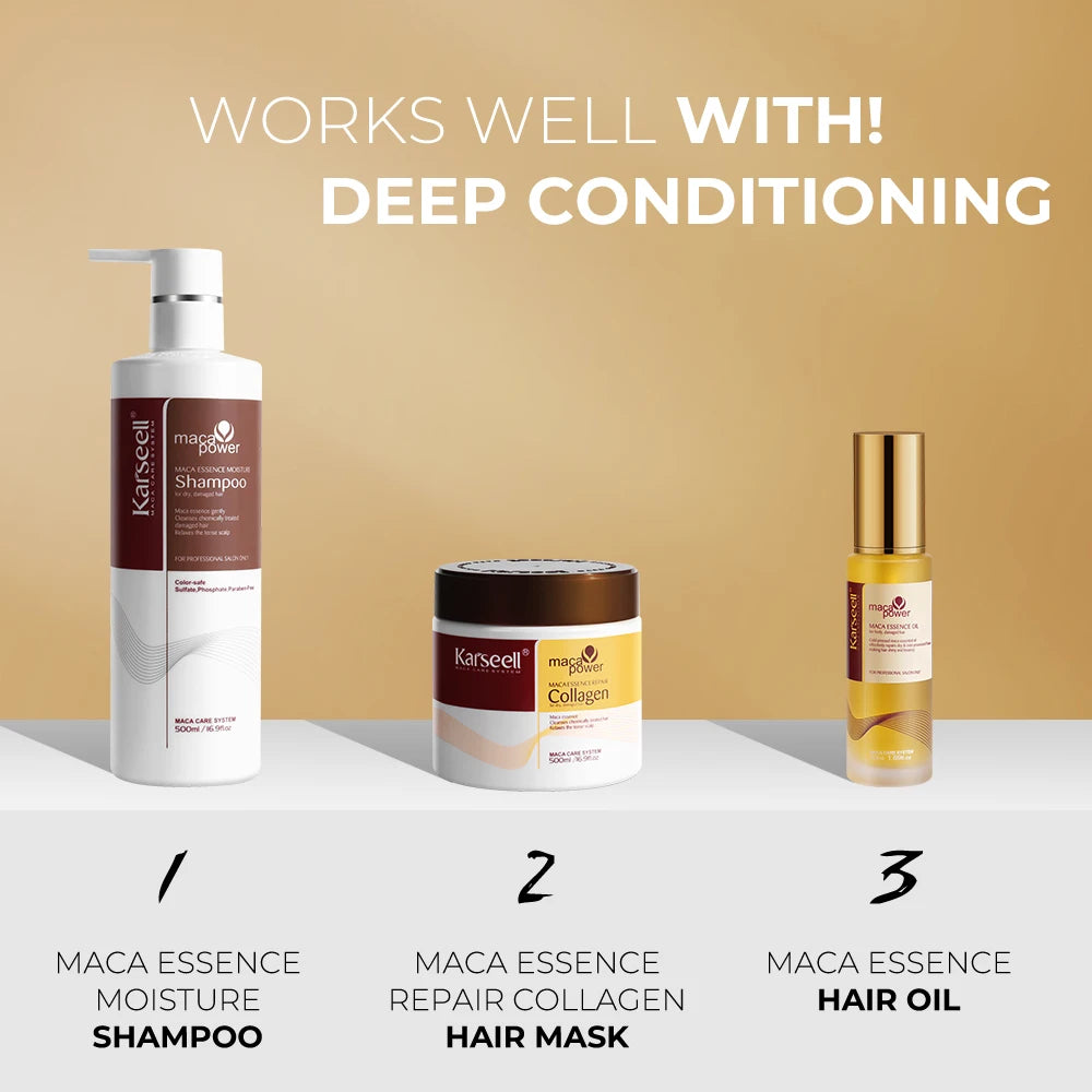 Karseell Collagen Hair Mask Argan Oil Shampoo Set For Dry Damaged Hair