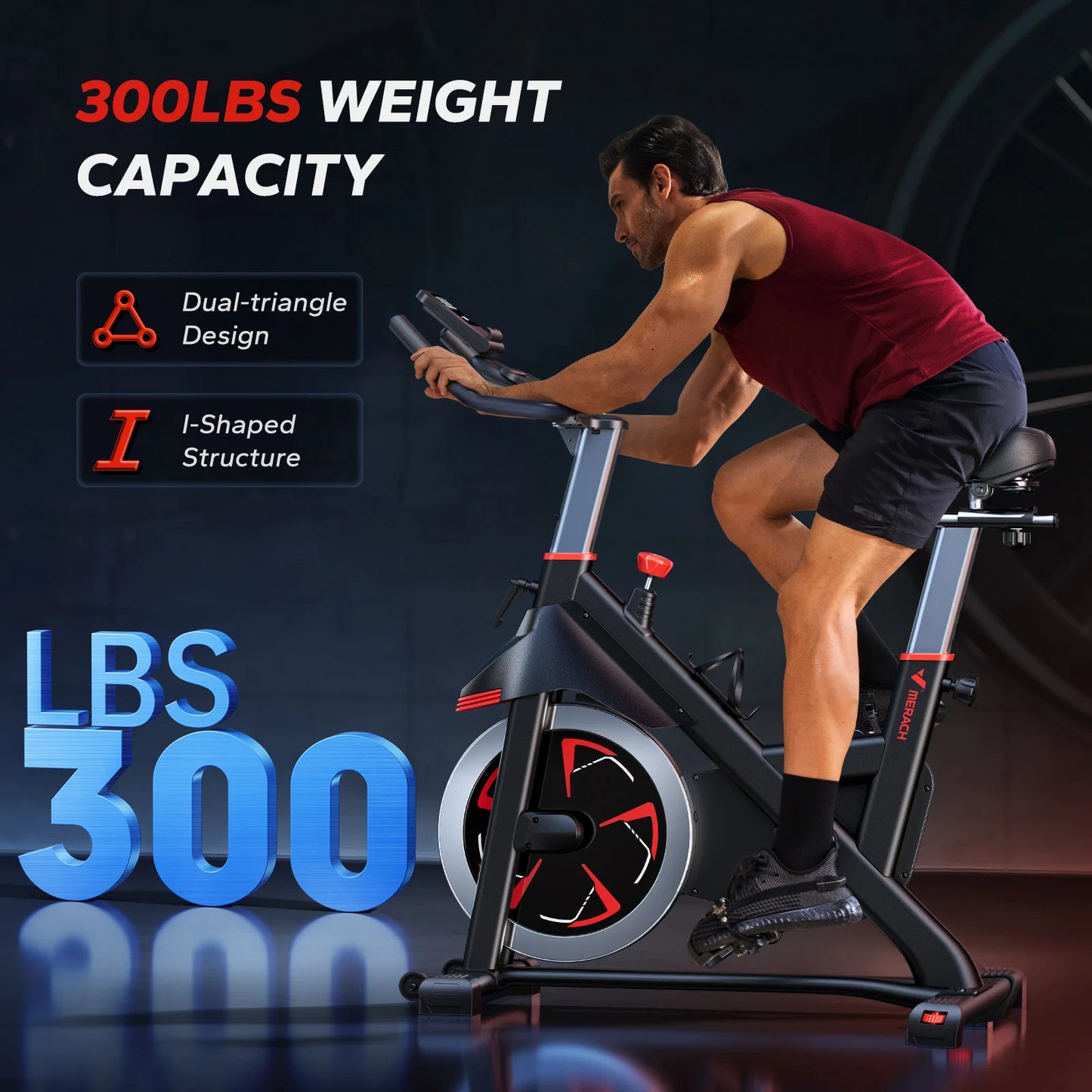 MERACH S38B2 Indoor Cycling Bike With Magnetic Resistance App 300 Lbs Capacity