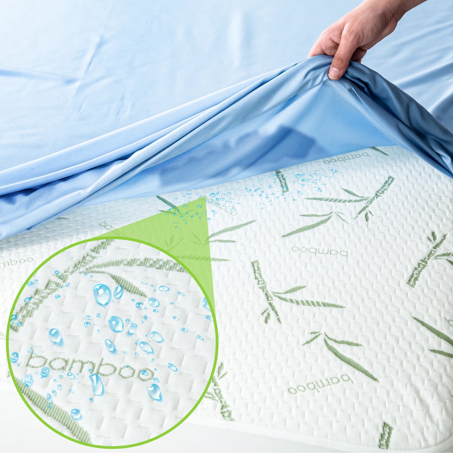 LDC Lux Decor Collection Mattress Protector Bamboo Rayon Waterproof Fitted
