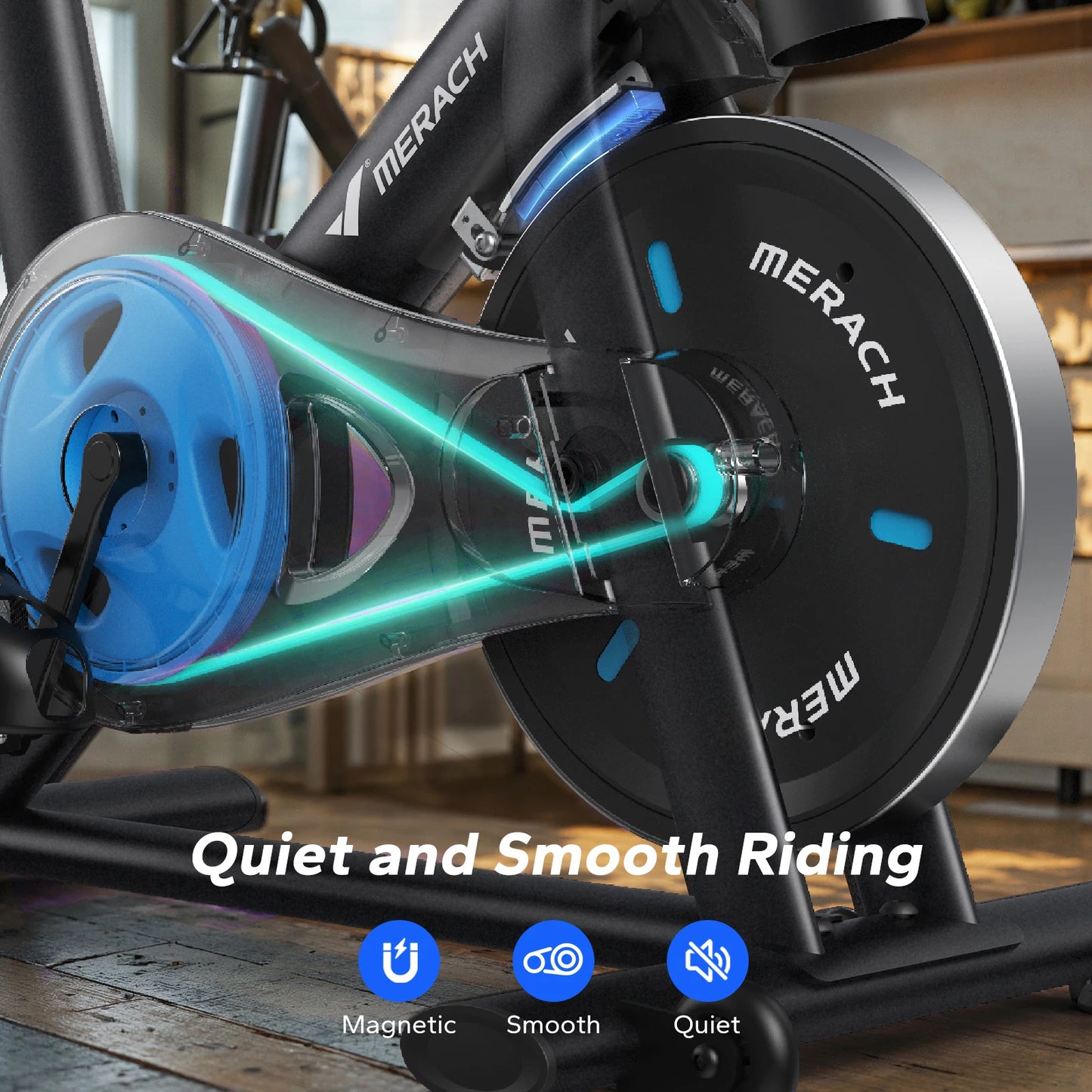 MERACH Magnetic Indoor Exercise Bike With Brake And App