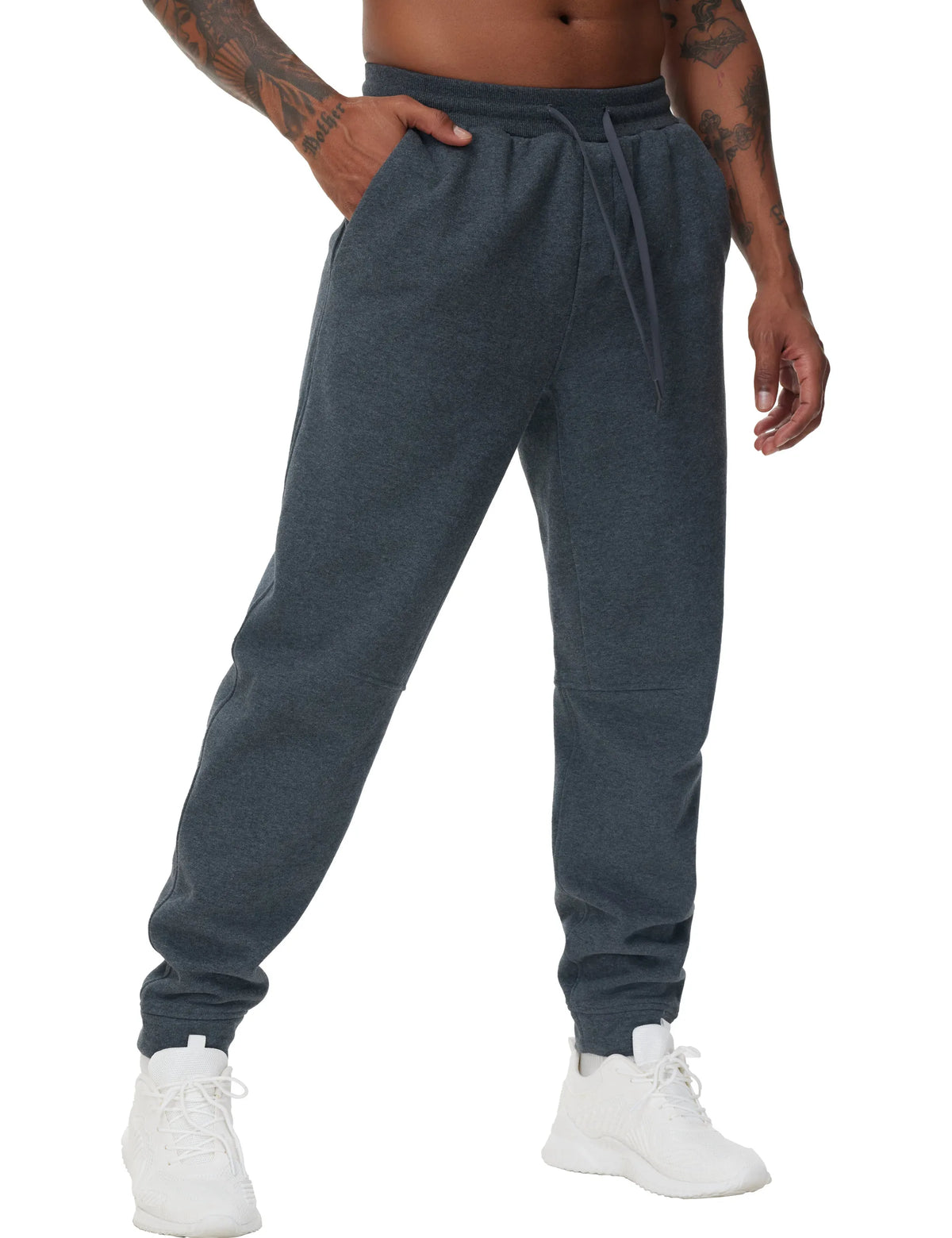 THE GYM PEOPLE Men's Fleece Tapered Jogger Sweatpants With Pockets