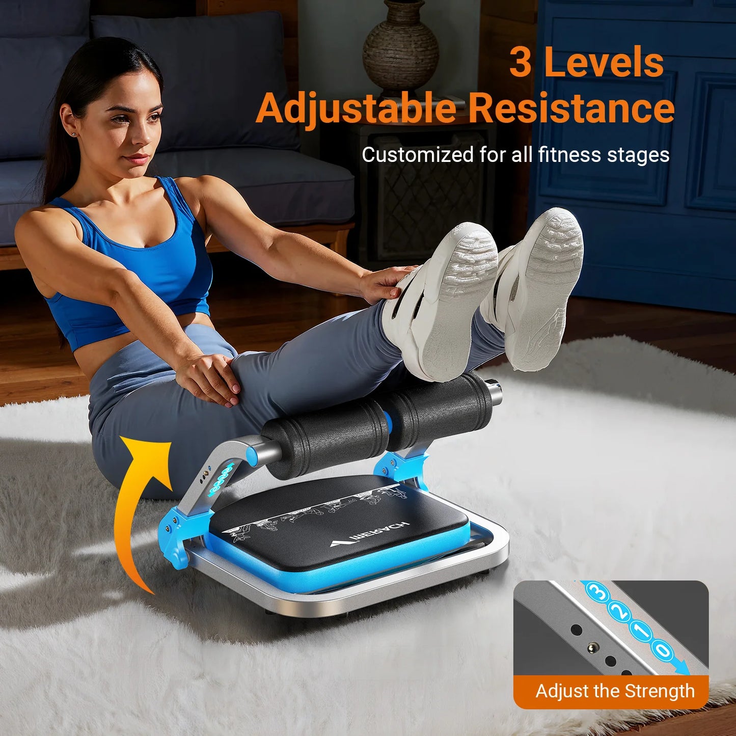 MERACH Ab Machine For Stomach Workout With Adjustable Resistance