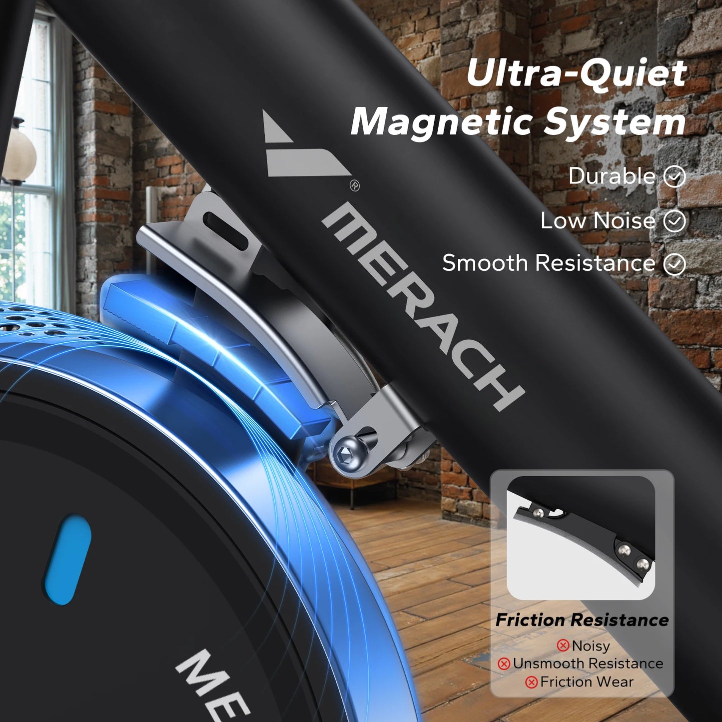 MERACH Magnetic Indoor Exercise Bike With Brake And App