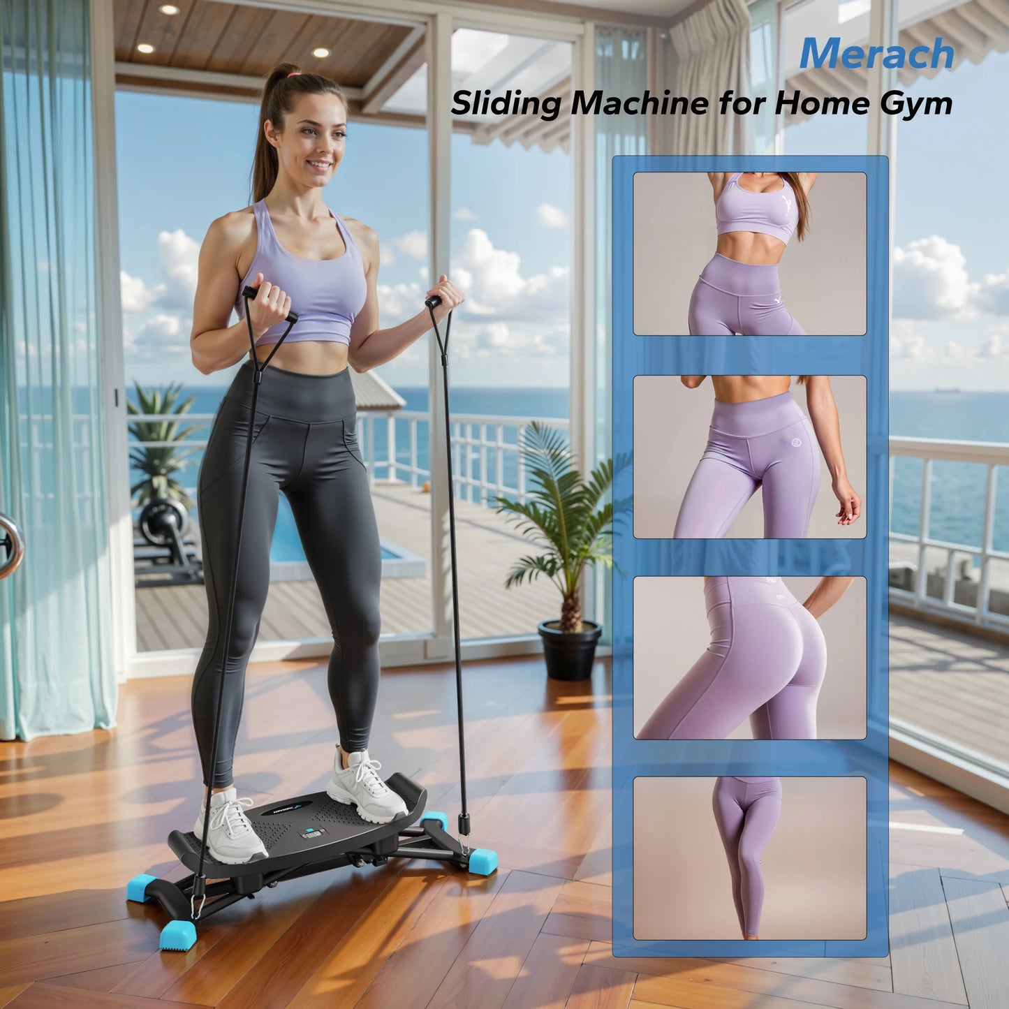 MERACH Ski Machine Simulated Ski Training for Full-Body Cardio Fitness