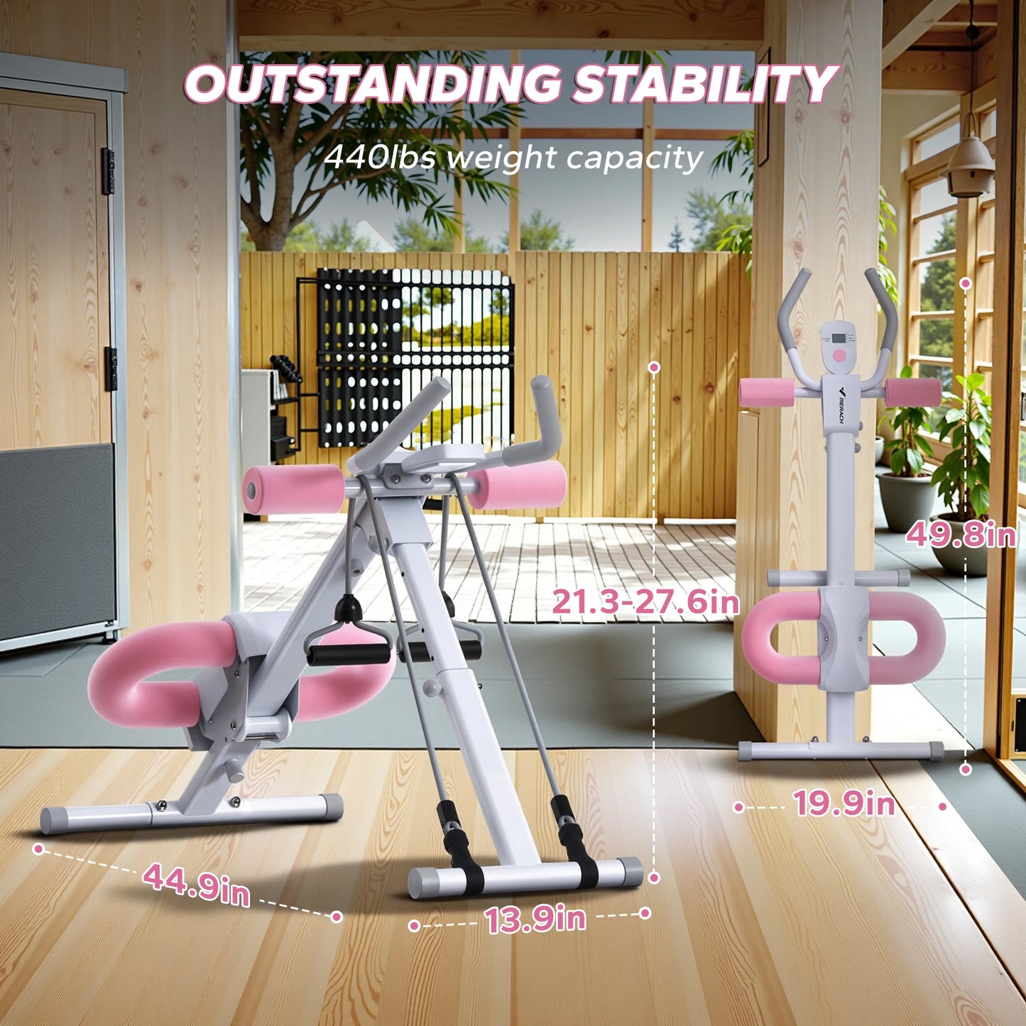 MERACH Ab Machine Adjustable Trainer Foldable Abdominal Workout System