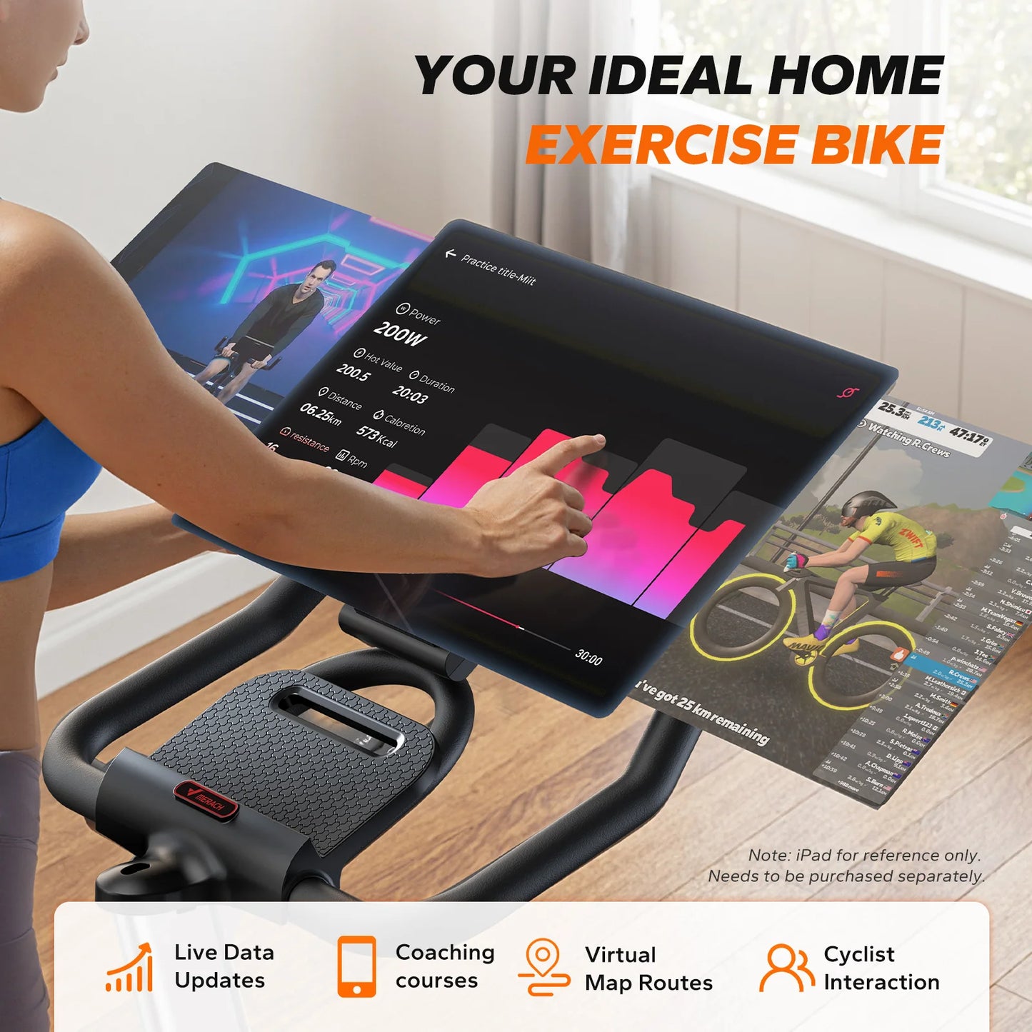 MERACH S38B2 Indoor Cycling Bike With Magnetic Resistance App 300 Lbs Capacity