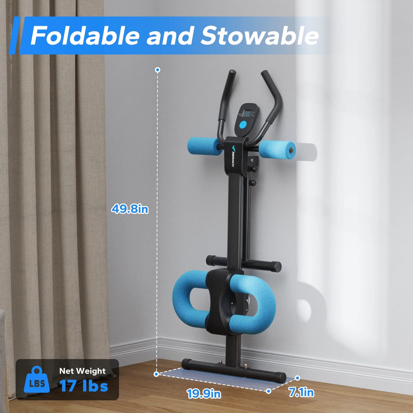MERACH Ab Machine Adjustable Trainer Foldable Abdominal Workout System