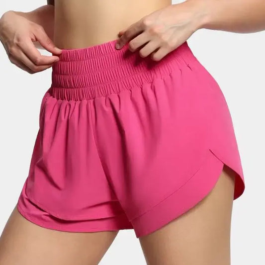 THE GYM PEOPLE Women's High Waisted Running Shorts Zipper Pocket