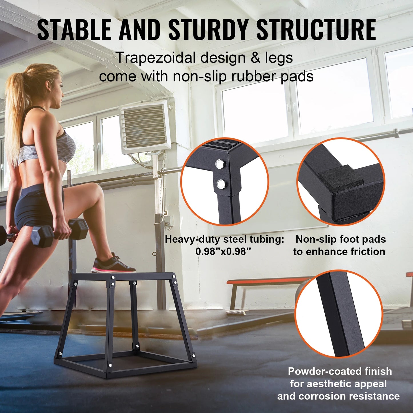 SucceBuy Adjustable Plyometric Jump Box Set Anti Slip