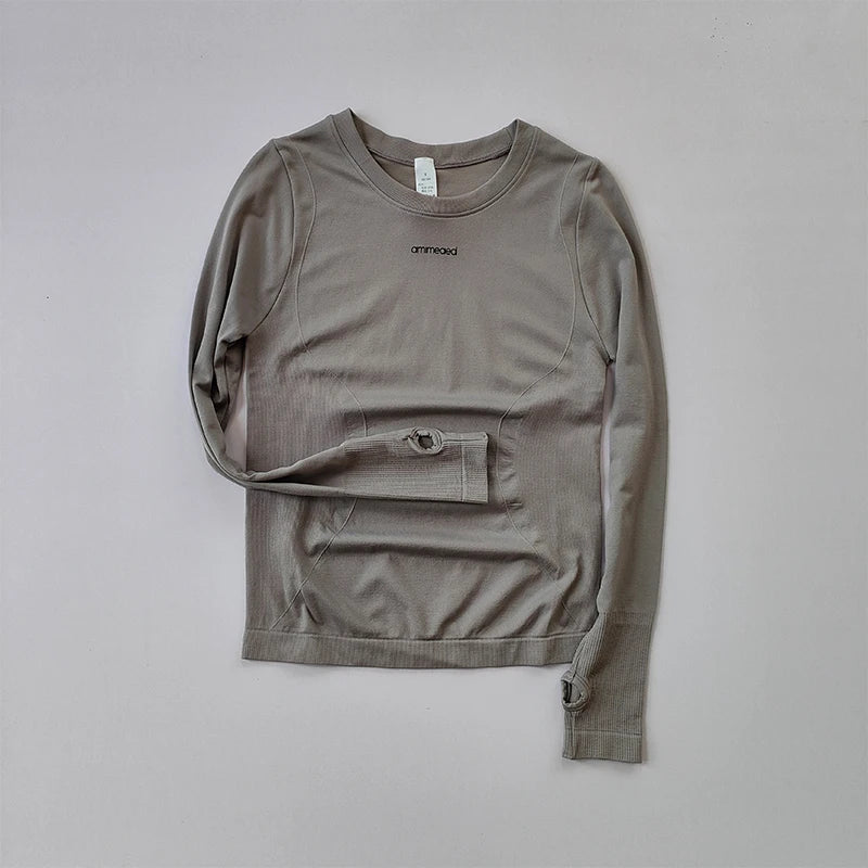 Women's Quick Dry Gym Long Sleeve Top for Running Yoga