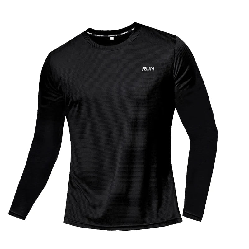 Summer Ice Polyester Long Sleeve Shirt Quick Dry Breathable Running