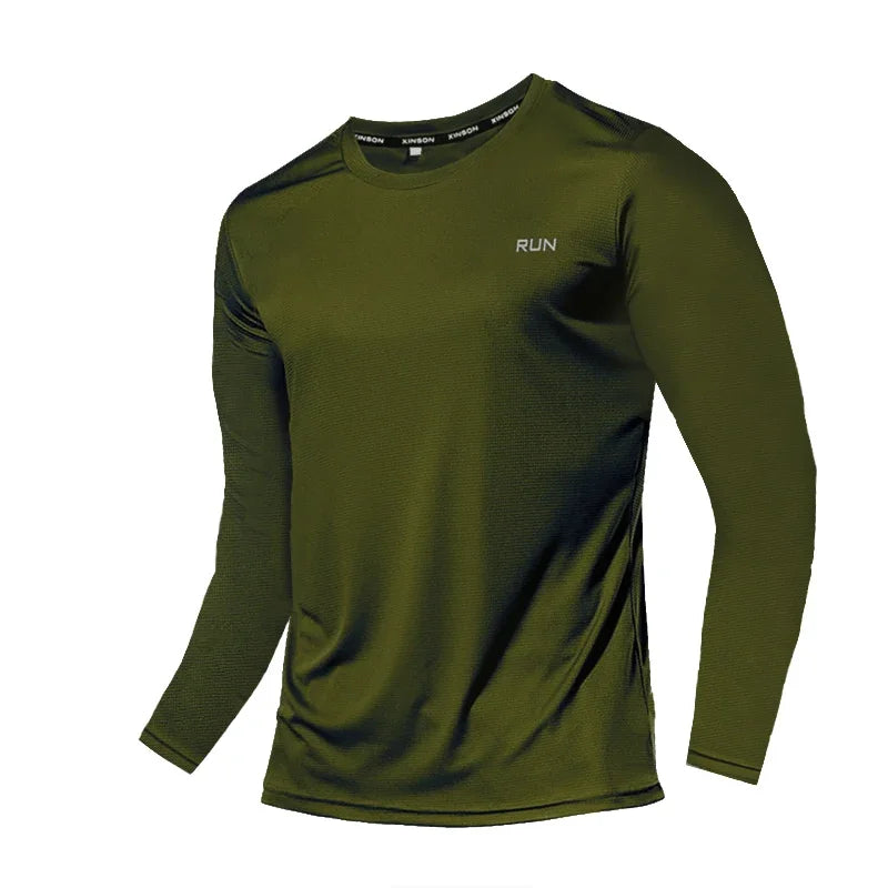Summer Ice Polyester Long Sleeve Shirt Quick Dry Breathable Running