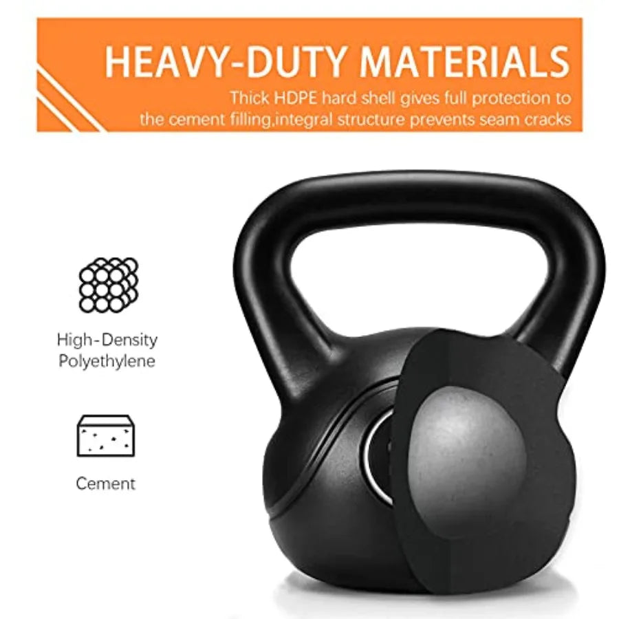 HDPE Coated Kettlebell With Wide Flat Base And Ergonomic Handle