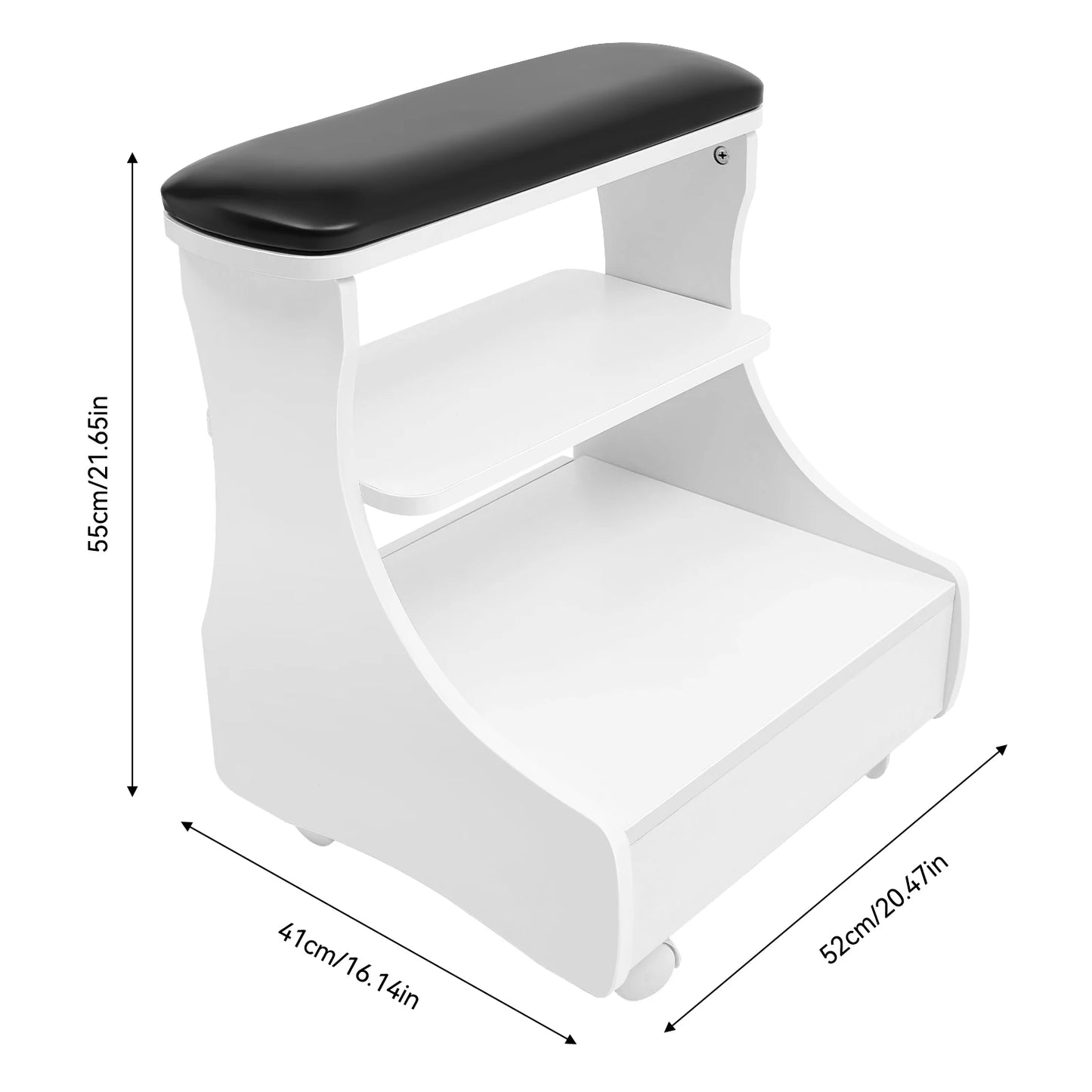 Foot Bath Stool With Wheels Portable Pedicure Foot Rest