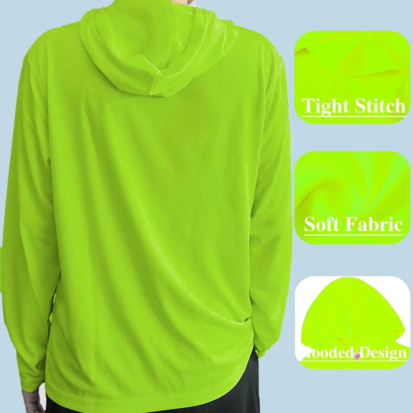 Men UPF 50 Quick Dry Long Sleeve Hoodie Shirt Pack