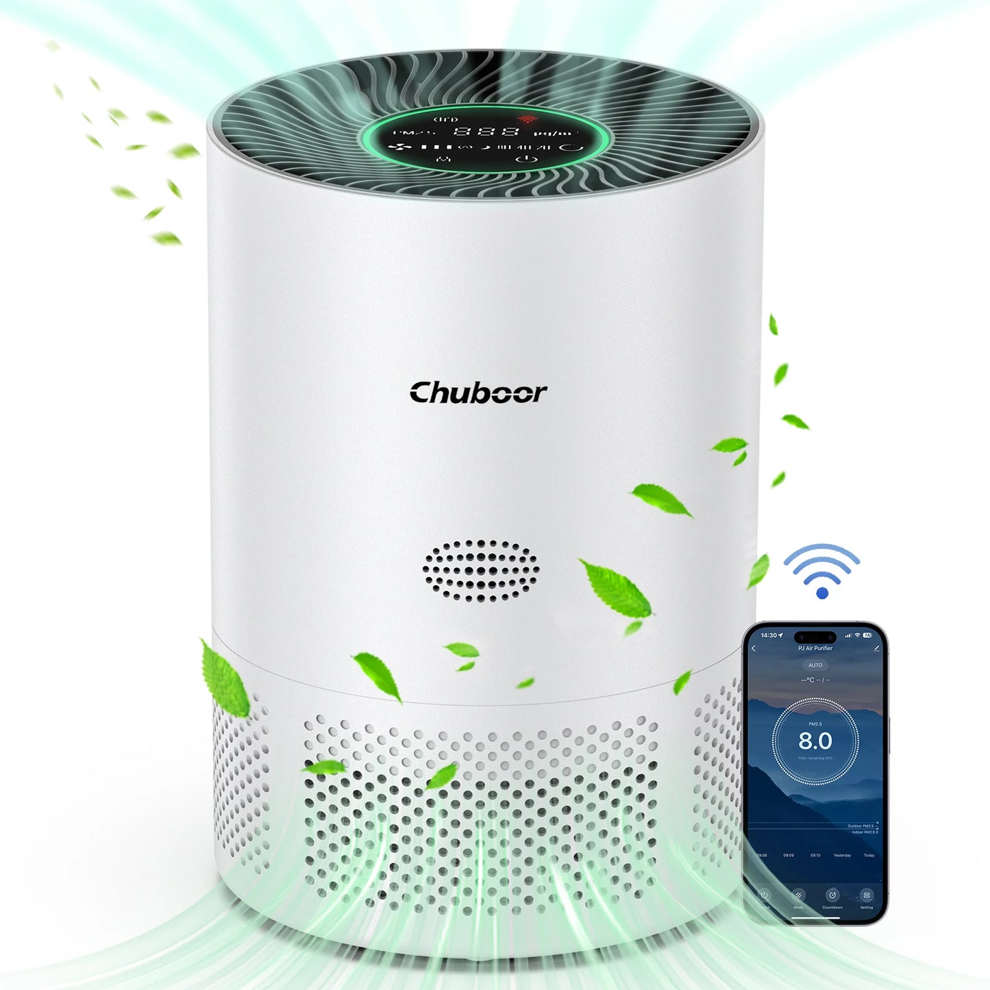 Chuboor H13 True HEPA Air Purifier for Home Bedroom PM25