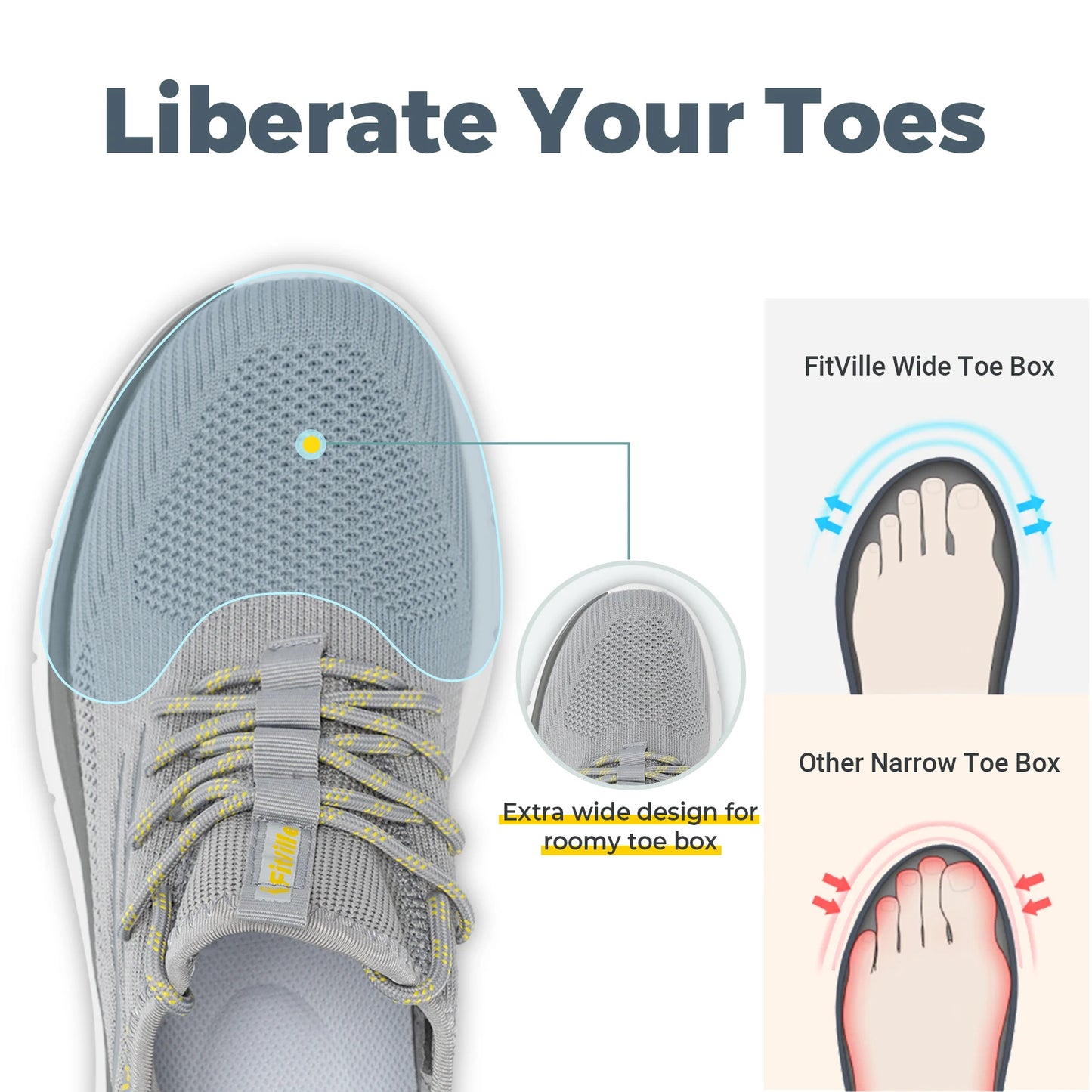 Fitville Cloud Strider V1 Running Shoes For Wide Feet