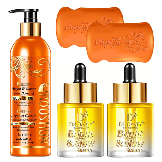 ROUSHUN Skin Care Set Unisex Body Milk Soap Facial Essence