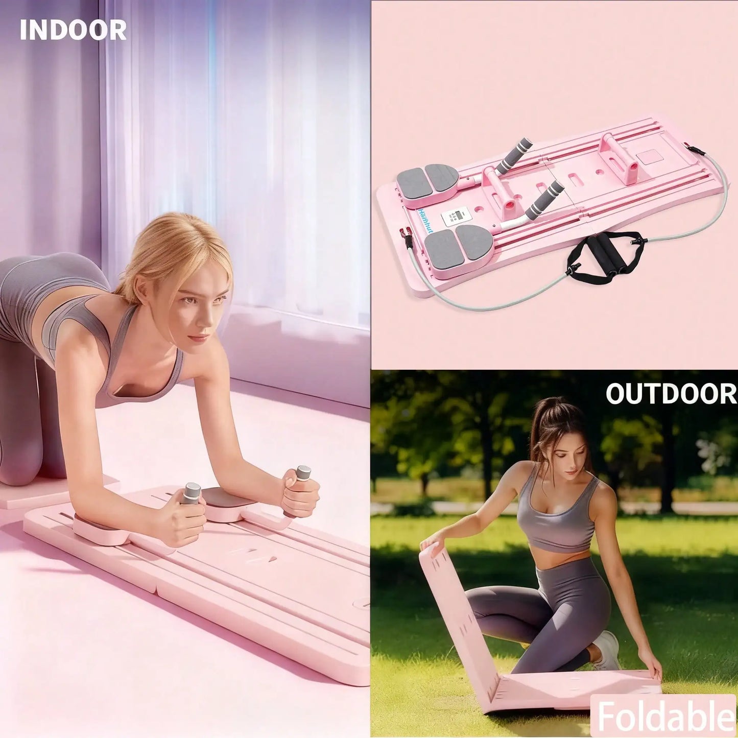 Foldable Multifunctional Pilates Board For Core Training