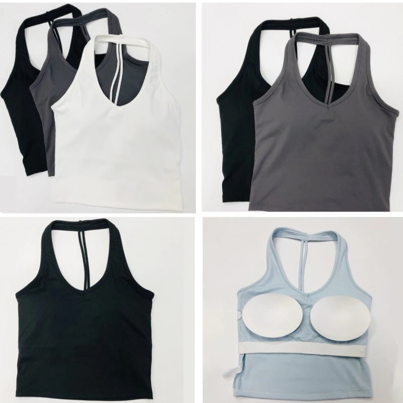 Women Yoga Set Sports Bra Shorts Chest Pad Fitness Wear