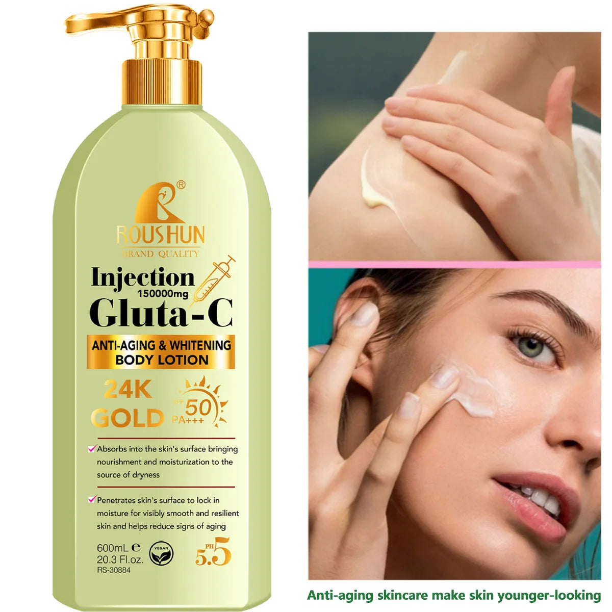 ROUSHUN Gluta-C Sun Cream 2-in-1 Moisturizing Body Lotion