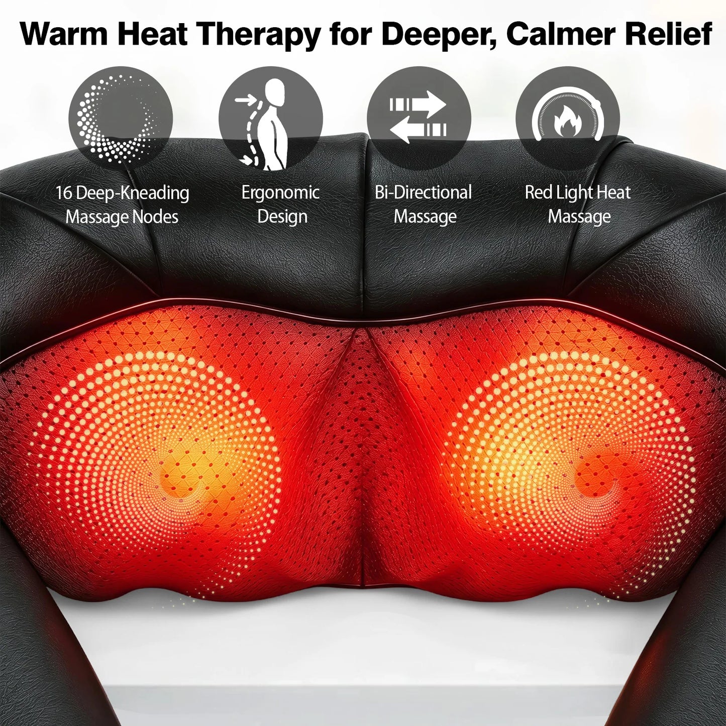 Electric Shiatsu Neck And Shoulder Massager With Heat For Pain Relief