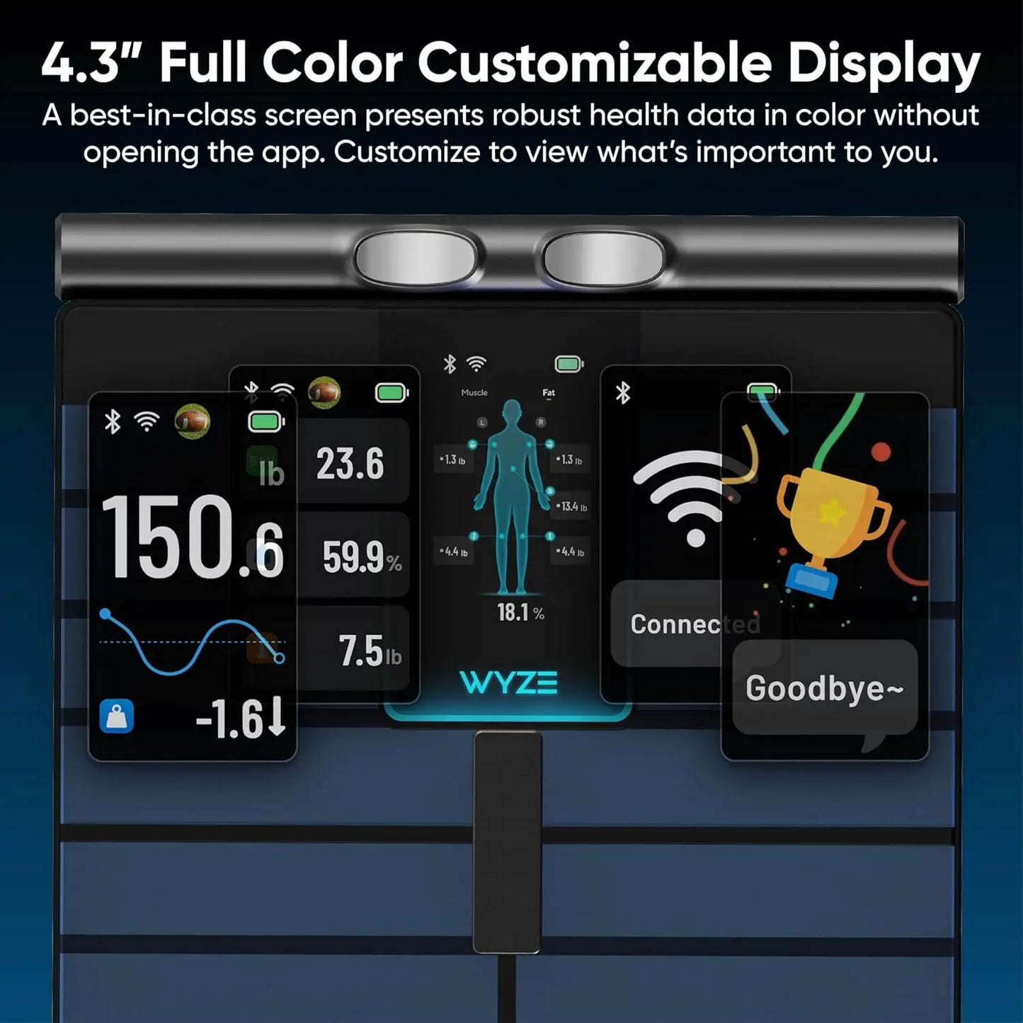 Wyze Smart Scale Ultra BodyScan With Handle Wi Fi Bluetooth Body Composition