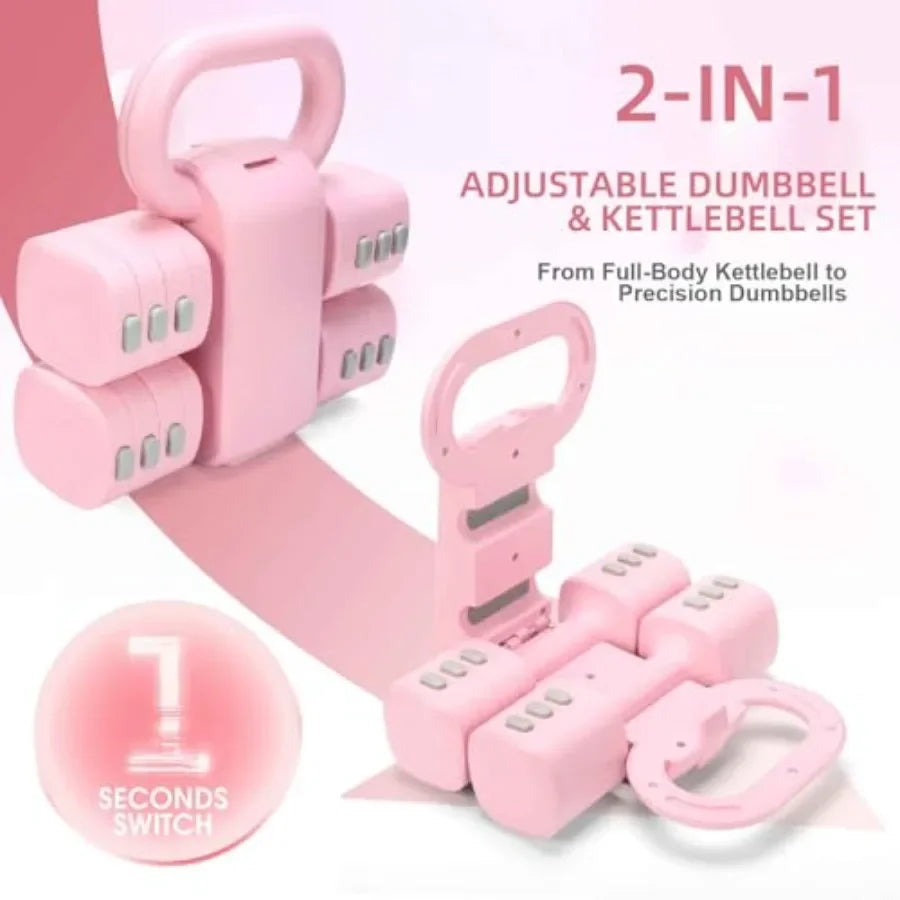 Kettlebell Dumbbells Set 2 In 1 Free Weights Pair Bundle
