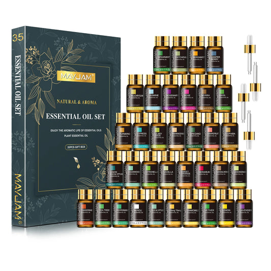 MAYJAM 35 Essential Oils Kit Gift Box Lavender Jasmine Vanilla