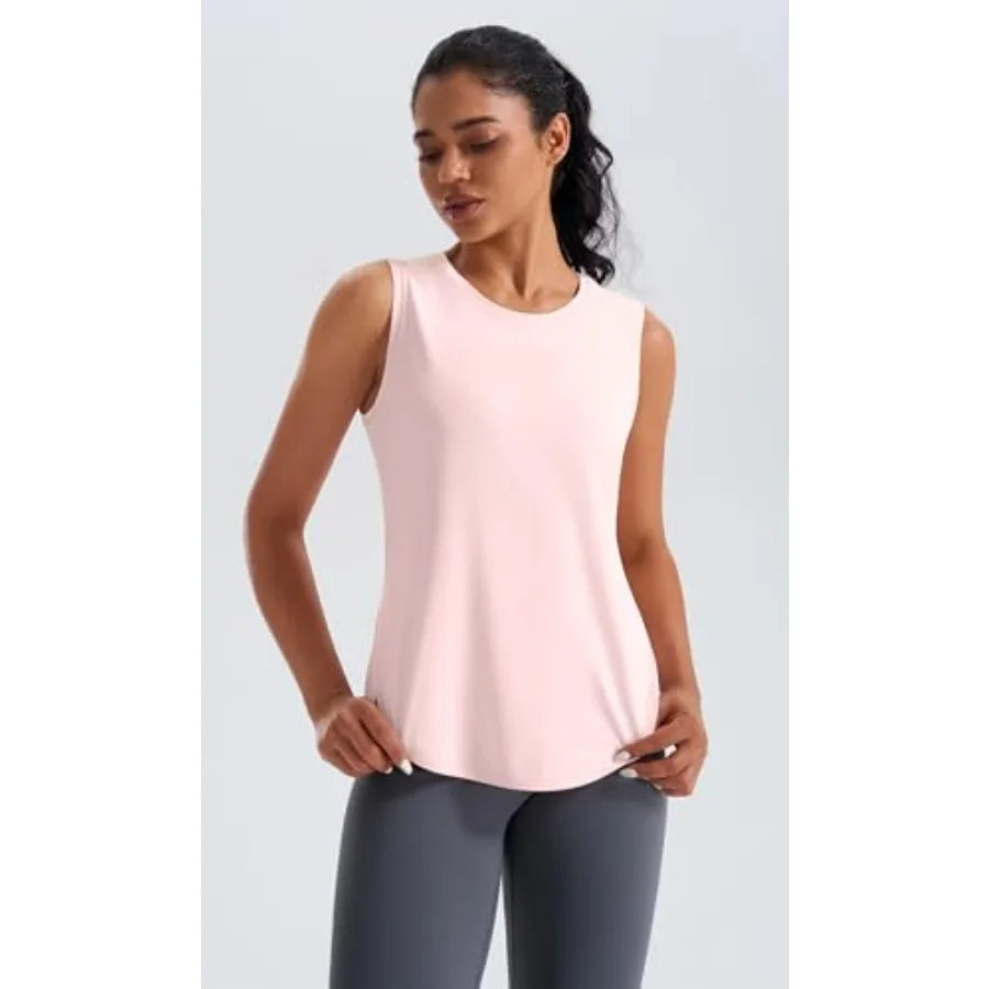 Womens Ice Silk Bamboo Tank Top Sleeveless Yoga Cool Dry