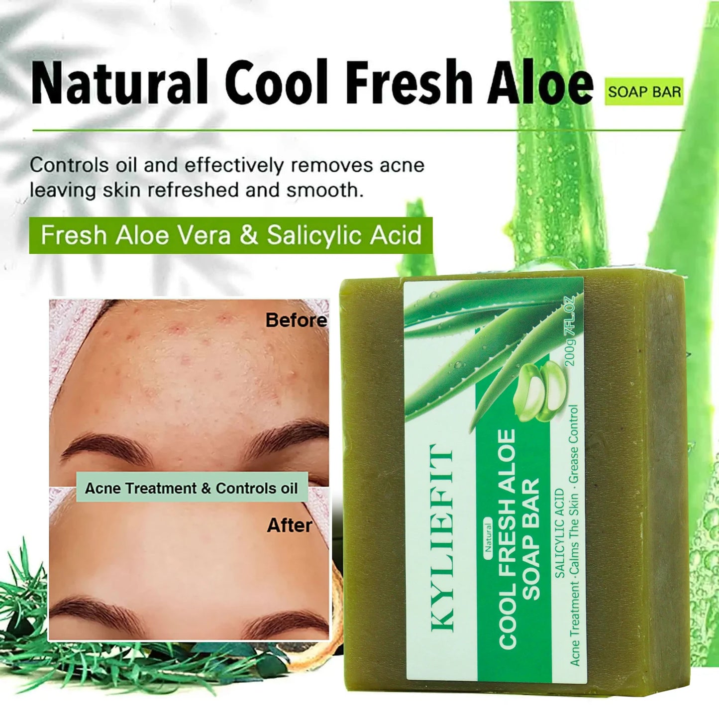 AILKE Aloe Brightening Soap Bar For Face And Body Daily Use