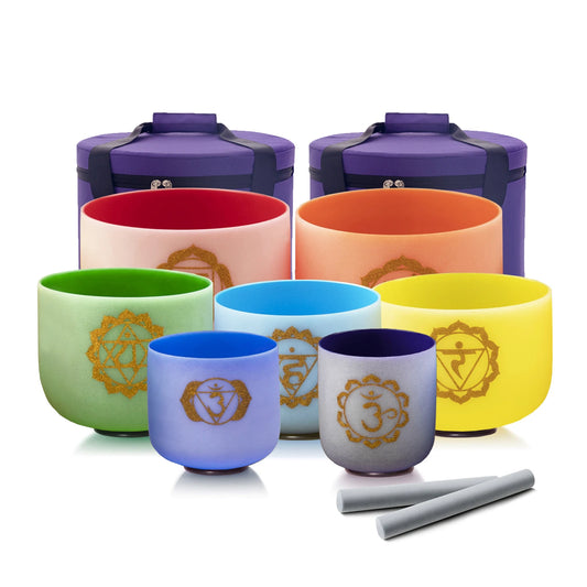 Hye-Eun Quartz Crystal Singing Bowl Chakra Set For Sound Healing