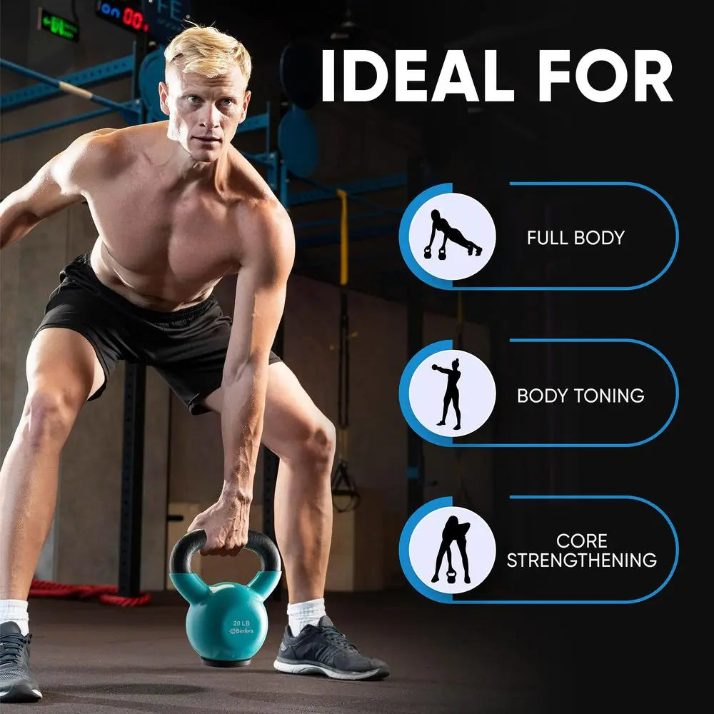 YTYIN Professional Grade Cast Iron Kettlebells Set For Home Workout