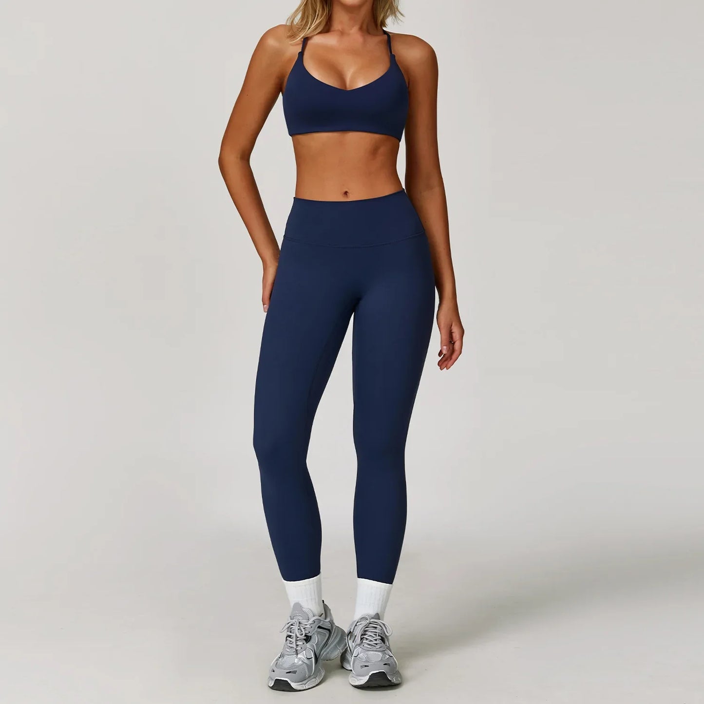 NONECN Women Yoga Bra Jacket High Waist Leggings Shorts Set