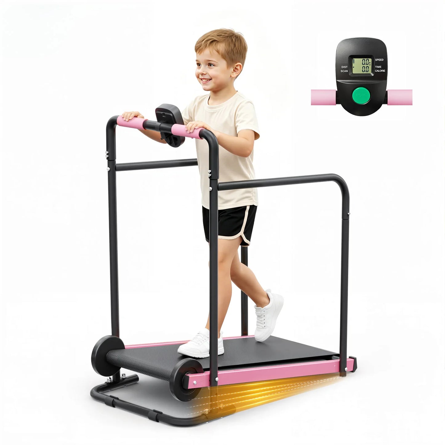 AKLUER Kids Walking Pad Treadmill Non Electric Self Propelled Gym